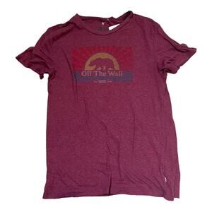 Vans California grizzly bear logo maroon short sleeve tee Small